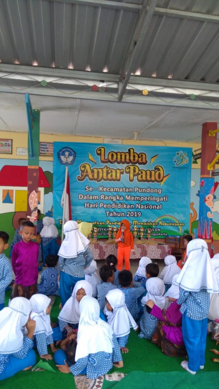 LOMBA UNTUK ANAK PAUD SE KECAMATAN PUNDONG DALAM RANGKA MEMPERINGATI HARDIKNAS TAHUN 2019 DI TK ABA 